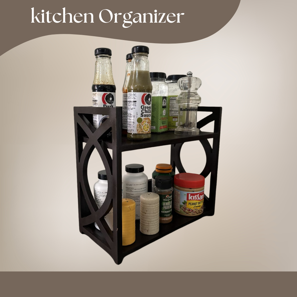 Kitchen Spice Organizer with 2 Tier Shelf