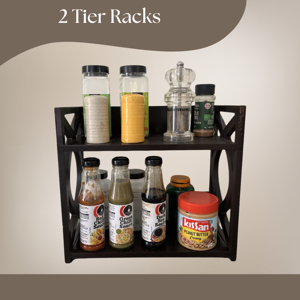 Kitchen Spice Organizer with 2 Tier Shelf